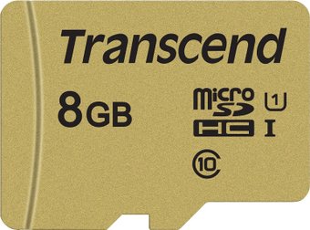 Карта памяти Transcend microSDHC 500S 8GB + адаптер