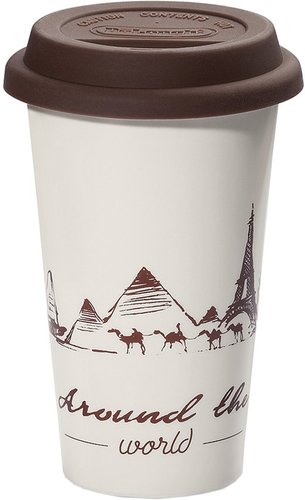 Многоразовый стакан DeLonghi DLSC057 0.3л (белый/коричневый)