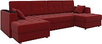 

П-образный диван Лига диванов Эмир-П 85 (микровельвет, красный)