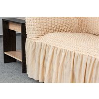 Чехол для дивана Софатэкс Люкс ПО-2 с оборкой (ваниль)