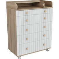 Детский комод Incanto Lunna Charm МДФ 800/5 PK-0004/13mdf (дуб/белый)