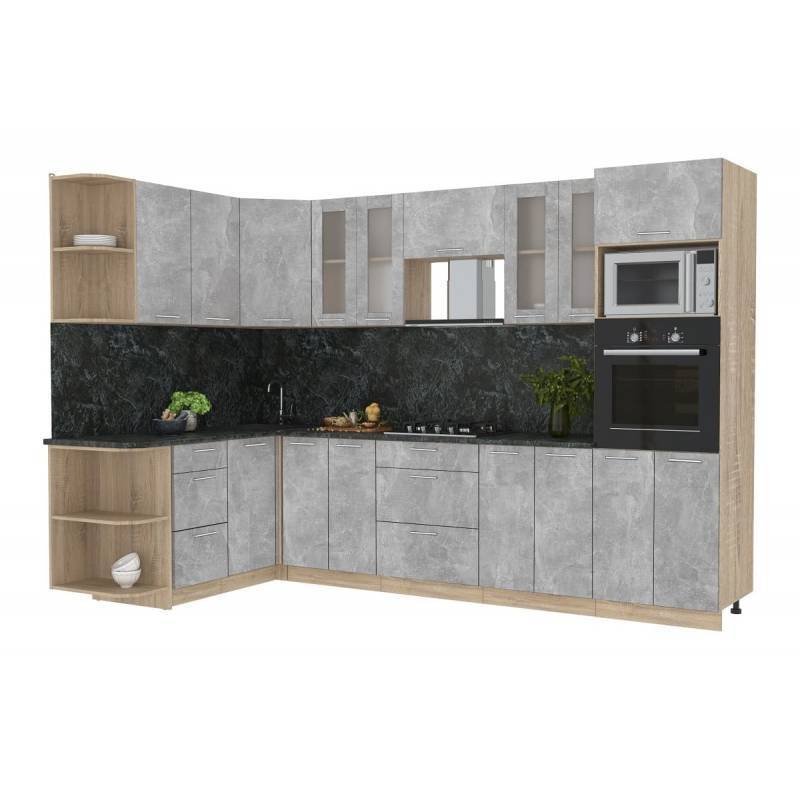 

Готовая кухня Интерлиния Мила 1.68x3.0 левая (бетон-кастилло темный)