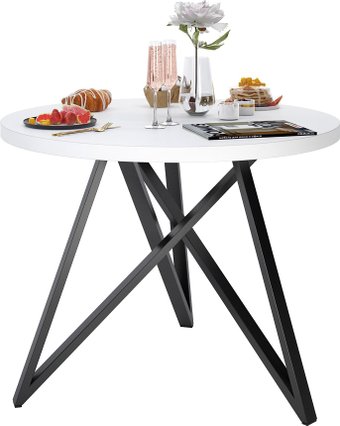 Кухонный стол Домус Твист-5 (белый/черный)