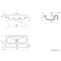  Cersanit Тумба с умывальником Moduo SB-SZ-MOD-MO60Sl/Wh + Moduo 60 Slim