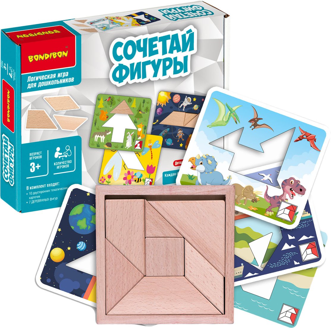 

Развивающая игра Bondibon БондиЛогика Сочетай фигуры ВВ4883