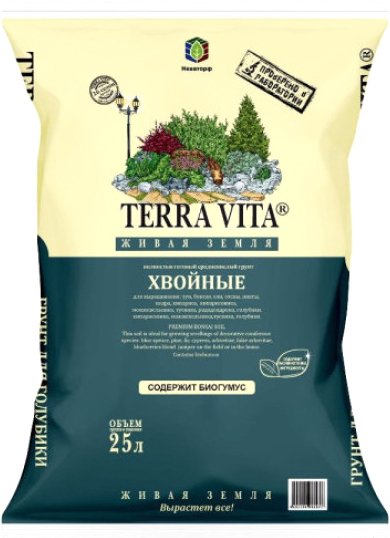 

Грунт Terra Vita Живая земля. Хвойные, голубика, голубая гортензия (25 л)