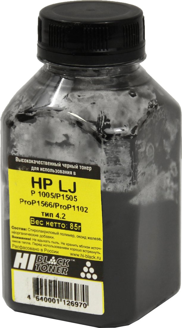 

Тонер Hi-Black для HP LJ P1005/P1505/ProP1566/ProP1102 Тип 4.2 85 г