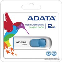 USB Flash ADATA C008 White+Blue 4 Гб (AC008-4G-RWE)