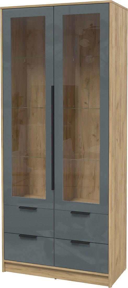 

Шкаф-витрина Интерлиния Концепт КТ-ШВ2 Глосс (дуб золотой/асфальт глянец)