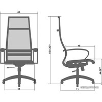 Офисное кресло Metta SK-1-BK Комплект 7, Ch ов/сечен (резиновые ролики, красный)