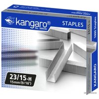 Скобы канцелярские Kangaro 23/15 1000 шт (металлик)