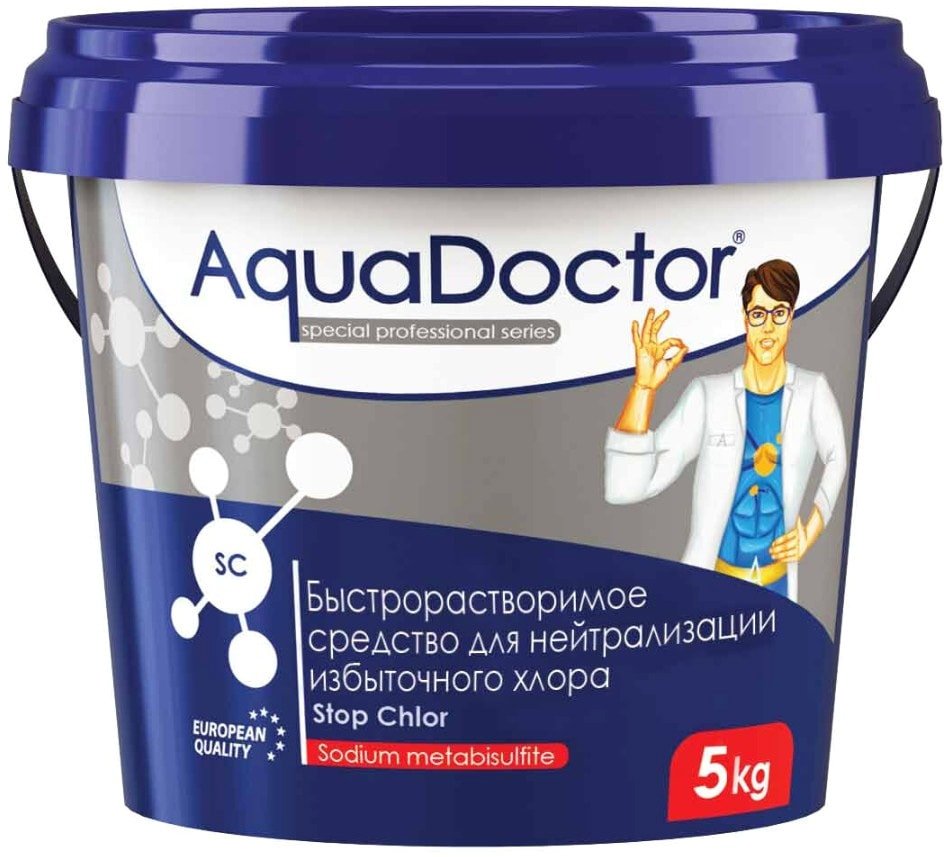 

Химия для бассейна Aquadoctor Нейтрализация избыточного хлора SC Stop Chlor 5кг