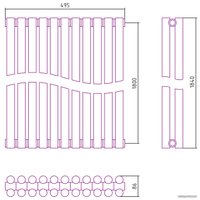 Стальной трубчатый радиатор Сунержа Эстет-11 1800х495 11 секций (хром)