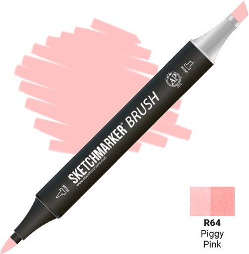 

Маркер художественный Sketchmarker Brush Двусторонний R64 SMB-R64 (поросячий розовый)