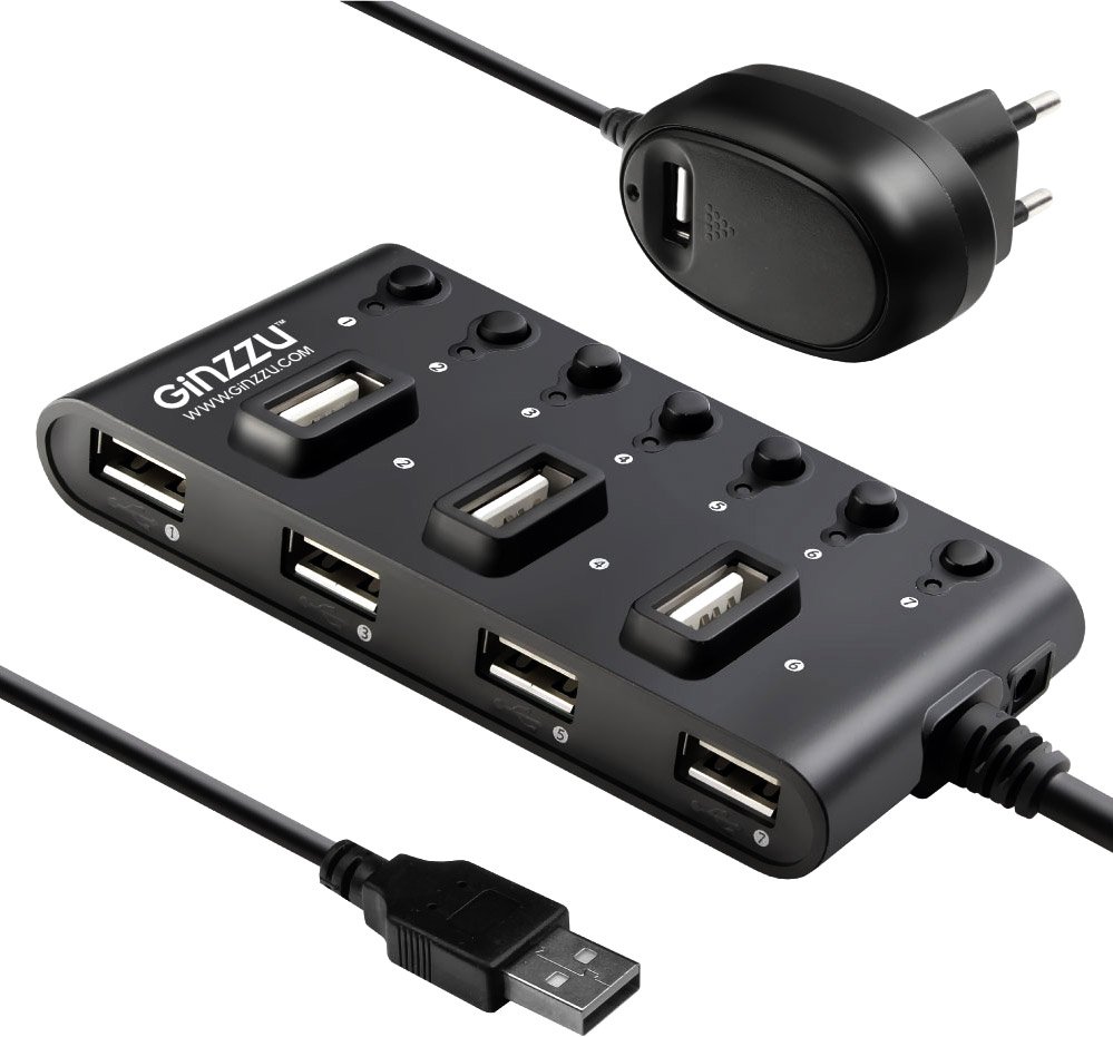 

USB-хаб Ginzzu GR-487UAB