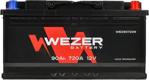 

Автомобильный аккумулятор Wezer WEZ90720R (90 А·ч)