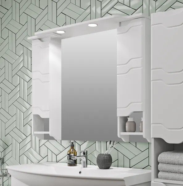 

Runo Шкаф с зеркалом для ванной Стиль 105