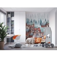 Фотообои ФабрикаФресок Акварельные Домики для детей 122265 (200x265)