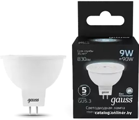 Светодиодная лампочка Gauss MR16 9W 830lm 4100K GU5.3 LED 101505209