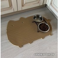 Коврик под миску Alicosta ЭВА 600x400 кот (соты/бежевый)