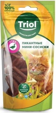 

Лакомство для кошек Triol Мини-сосиски из утки (50 г)