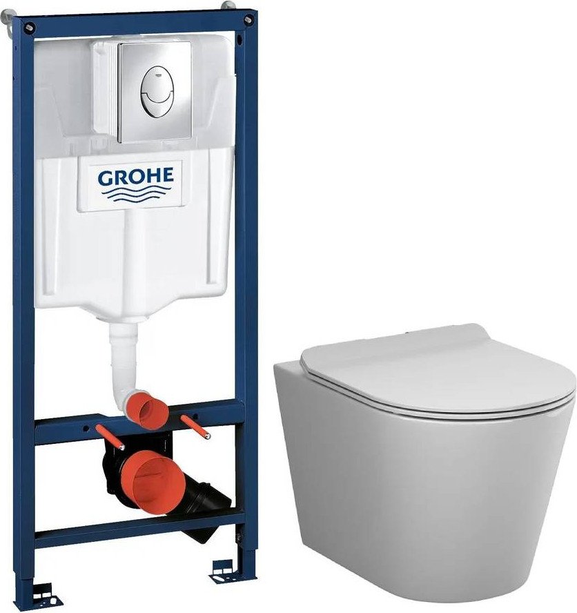 

Унитаз подвесной AM.PM Sunny Flashclean C85C1701SC + GROHE Rapid SL 38721001