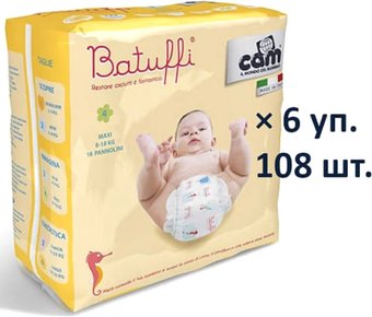 Подгузники CAM Pannolino Batuffi Maxi 4 8-18 кг (108 шт)