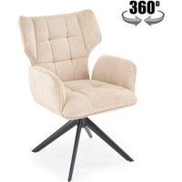 Стул с подлокотниками Halmar K601 (бежевый/черный)