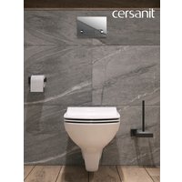 Унитаз подвесной Cersanit Carina New Clean On с инстал. Link Pro (с кнопкой Estetica 64110 хром глянцевый)