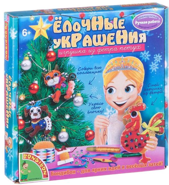 

Набор для создания поделок/игрушек Bondibon Елочные украшения из фетра. Петух ВВ1592