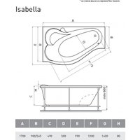Ванна Relisan Isabella 170x90 L