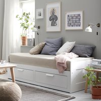 Кровать Ikea Бримнэс 200x80 (белый, осванг жесткий) 894.264.29