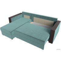 Угловой диван Лига диванов Валенсия Лайт левый (велюр, бирюзовый)