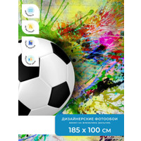 Фотообои ФабрикаФресок Футбольный мяч с красками 731185 (185x100)