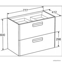  Roca Тумба с умывальником The Gap 80 ZRU9302732 + A327470000
