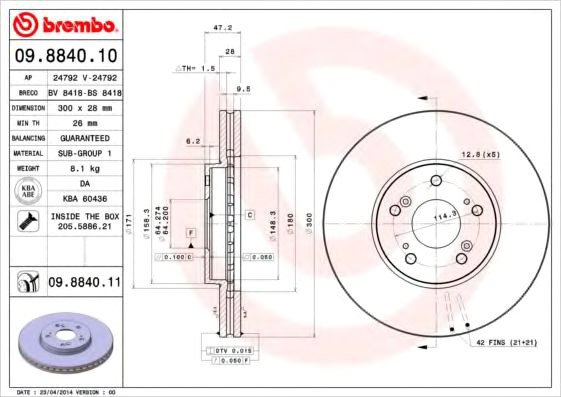 

Brembo 09884011