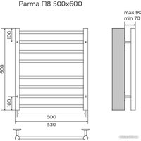 Полотенцесушитель Azario Parma 500x600 (1/2