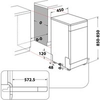 Отдельностоящая посудомоечная машина Whirlpool WH6FC11BS7A0X