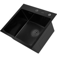 Кухонная мойка Astir PVD Black 50x44B (с сифоном, дозатором и коландером)