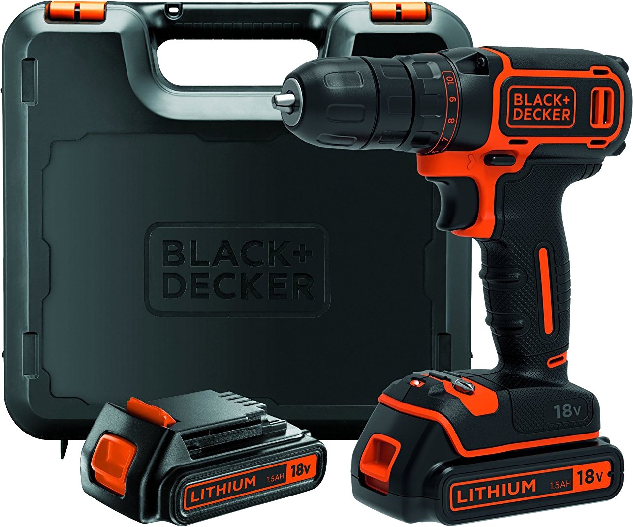 

Дрель-шуруповерт Black & Decker BDCDC18KB (с 2-мя АКБ и кейсом)