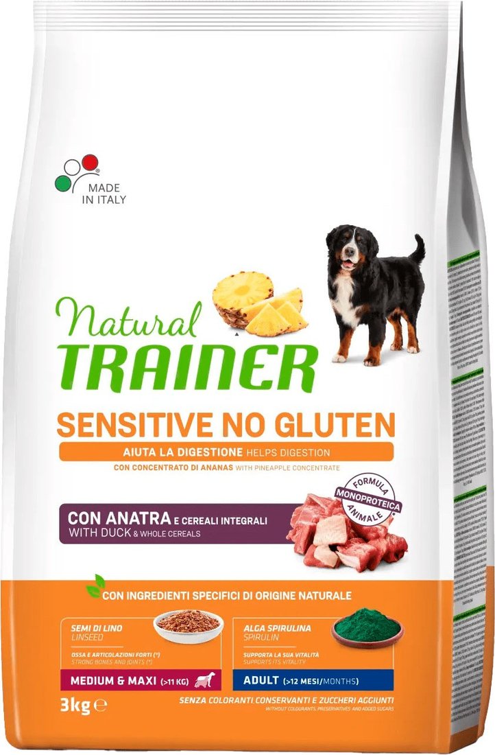 

Сухой корм для собак Trainer Natural Sensitive No Gluten Medium&Maxi Adult с уткой 3 кг