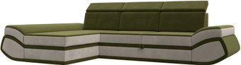 Лига диванов Лига-032 левый 121653L (микровельвет, зеленый/бежевый)