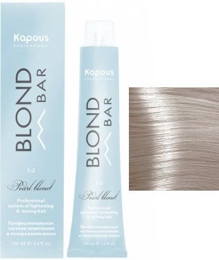

Крем-краска для волос Kapous Professional Blond Bar с экстрактом жемчуга BB 1023 перламутровый золотистый