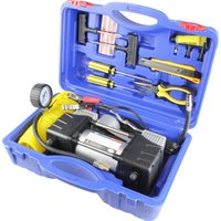 Автомобильный компрессор Nova Bright АК-75 (двухпоршневой, металлический корпус, кейс, LED-фонарь)