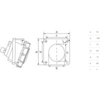 Розетка КС YHT 4252 3Р+РЕ+N 32А 380В IP67 74312