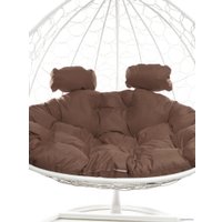 Подвесное кресло M-Group Для двоих 11450105 (белый ротанг/коричневая подушка)