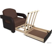 Кресло-кровать Мебель-АРС Кармен-2 (рогожка/экокожа, шоколад/коричневый)