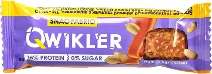 Протеиновый батончик Snaq Fabriq Qwikler (40 г, мягкий грильяж с арахисом)