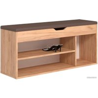 Банкетка Кимер Лаки Тип 3 (дуб крафт золотой/кожзам коричневый)