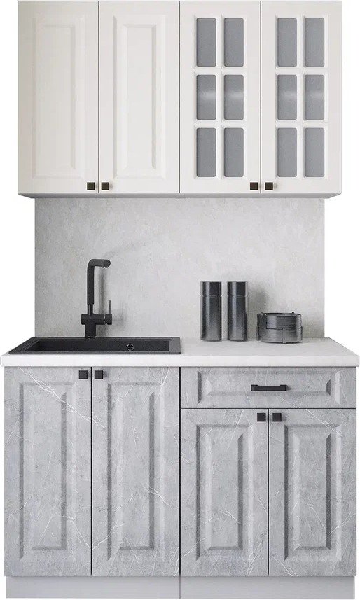 

Готовая кухня Интерлиния Мила Деко 1.2А (керамика/белый/опал светлый)